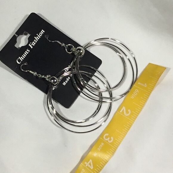 Multi-Circle Wire Dangle Earrings (UC3) - Picture 4 of 5